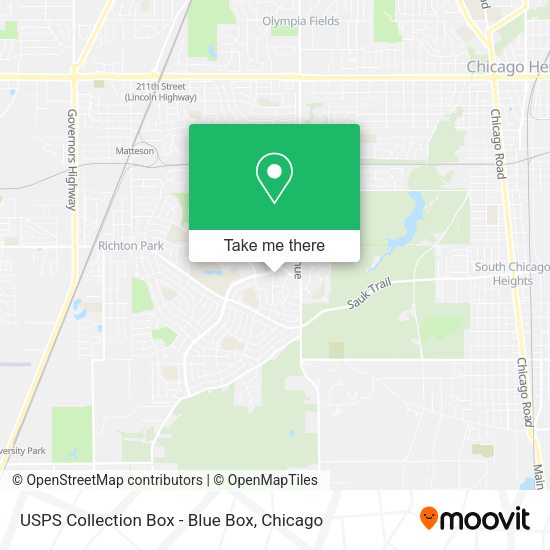 USPS Collection Box - Blue Box map