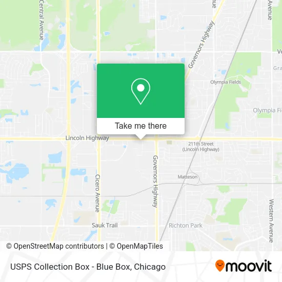 USPS Collection Box - Blue Box map