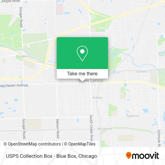 USPS Collection Box - Blue Box map