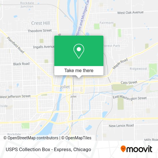 USPS Collection Box - Express map
