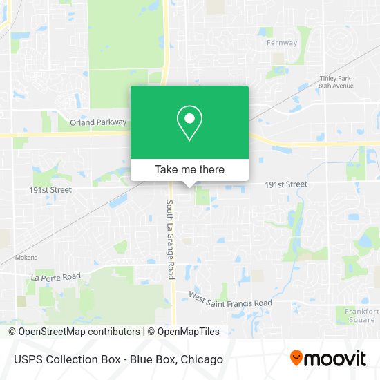 USPS Collection Box - Blue Box map