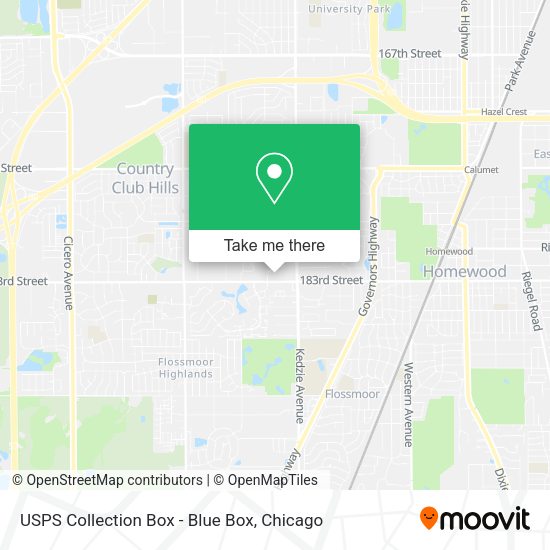 USPS Collection Box - Blue Box map
