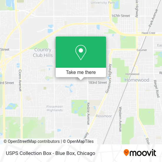 Mapa de USPS Collection Box - Blue Box