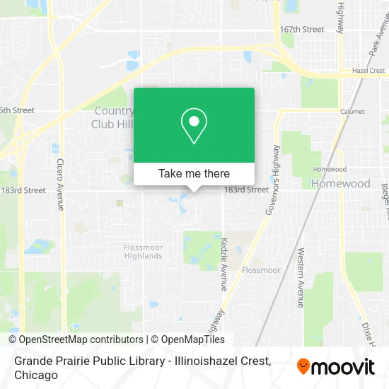 Mapa de Grande Prairie Public Library - Illinoishazel Crest
