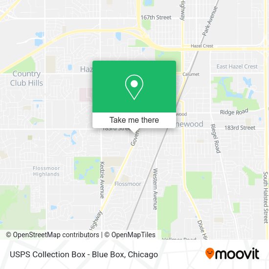 USPS Collection Box - Blue Box map