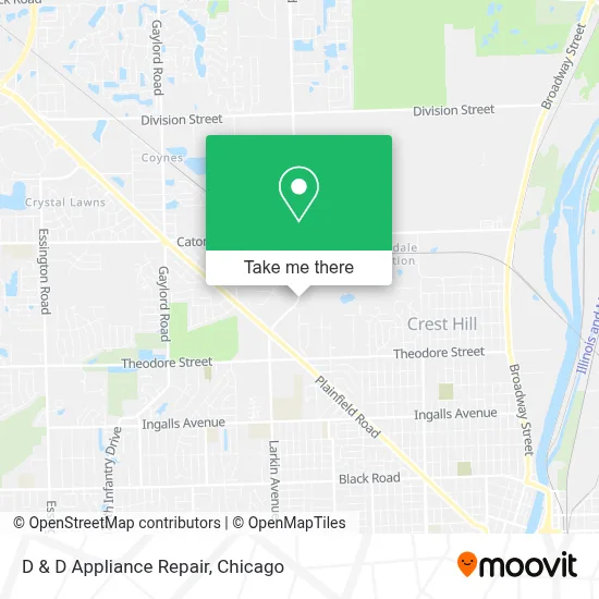 D & D Appliance Repair map