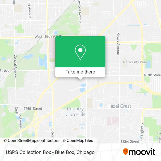 USPS Collection Box - Blue Box map