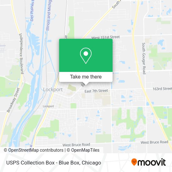 USPS Collection Box - Blue Box map