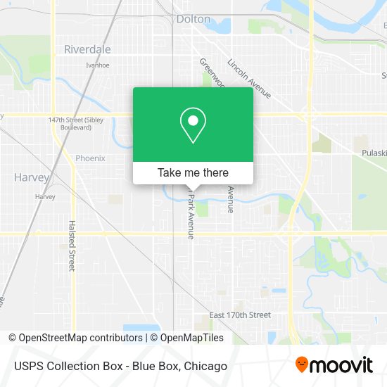 USPS Collection Box - Blue Box map