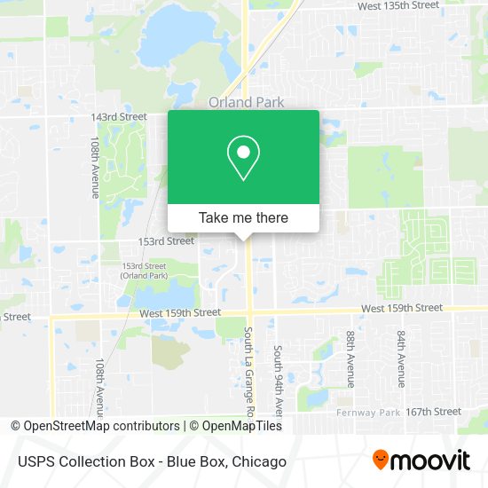 USPS Collection Box - Blue Box map