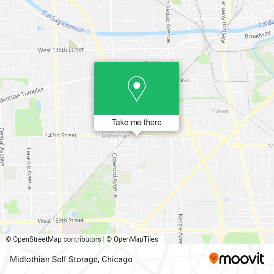 Mapa de Midlothian Self Storage