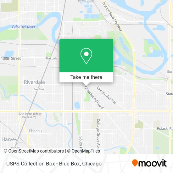 USPS Collection Box - Blue Box map