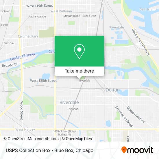 USPS Collection Box - Blue Box map