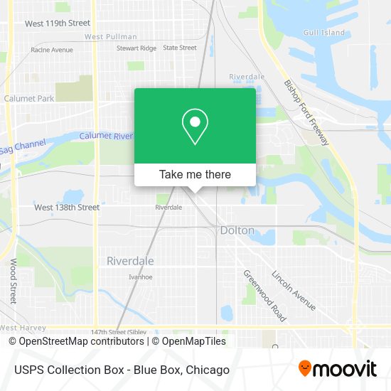 USPS Collection Box - Blue Box map