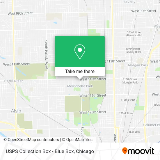 USPS Collection Box - Blue Box map