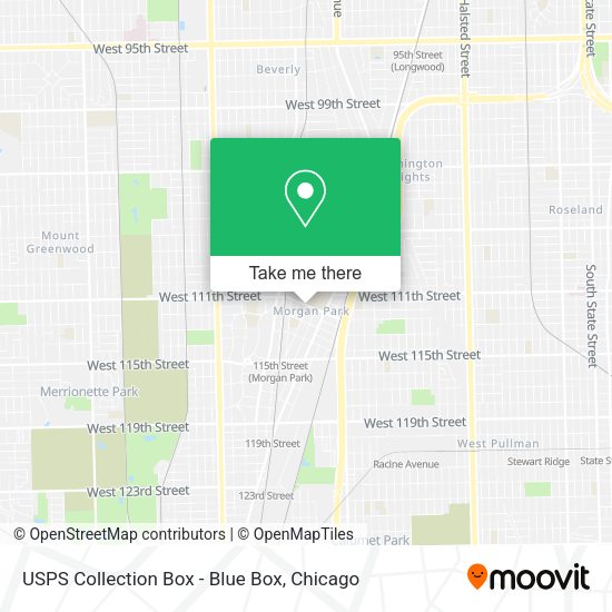USPS Collection Box - Blue Box map