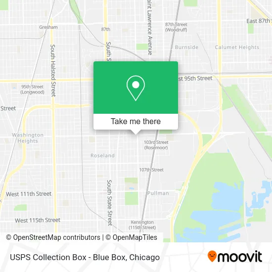 Mapa de USPS Collection Box - Blue Box