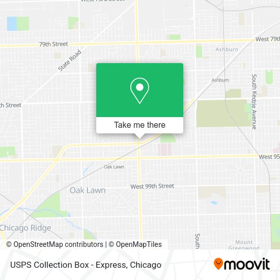 USPS Collection Box - Express map