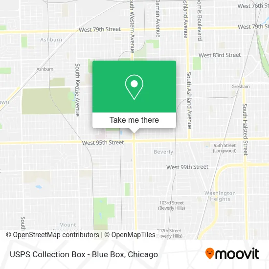 USPS Collection Box - Blue Box map