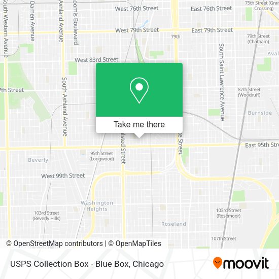 USPS Collection Box - Blue Box map
