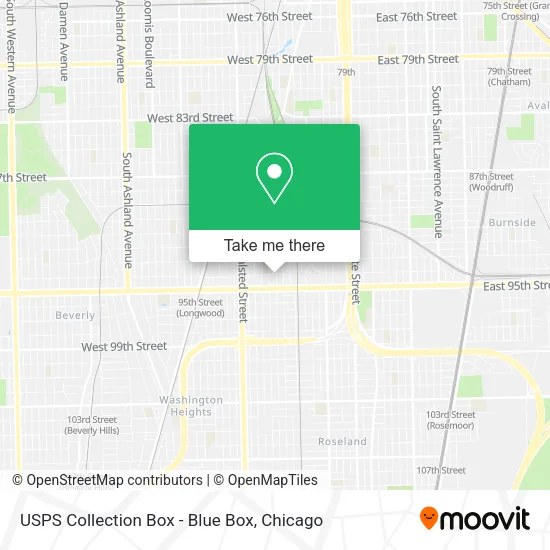 USPS Collection Box - Blue Box map