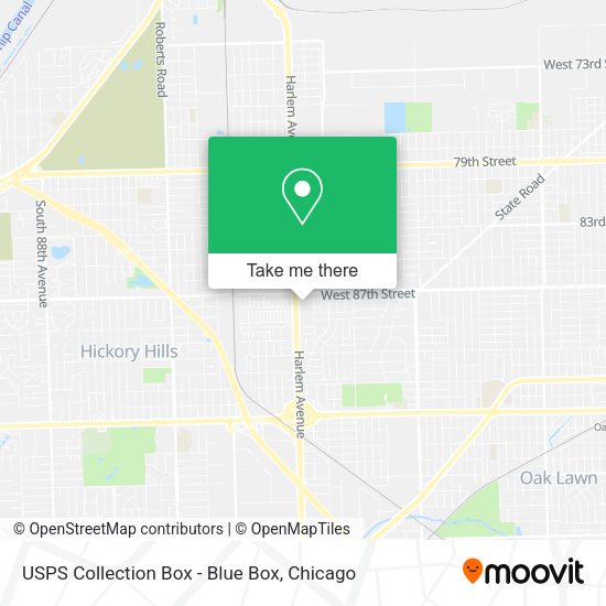 USPS Collection Box - Blue Box map