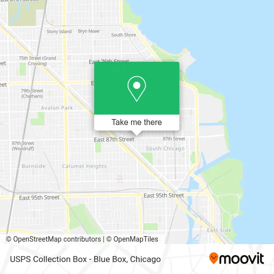 USPS Collection Box - Blue Box map