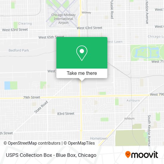 USPS Collection Box - Blue Box map
