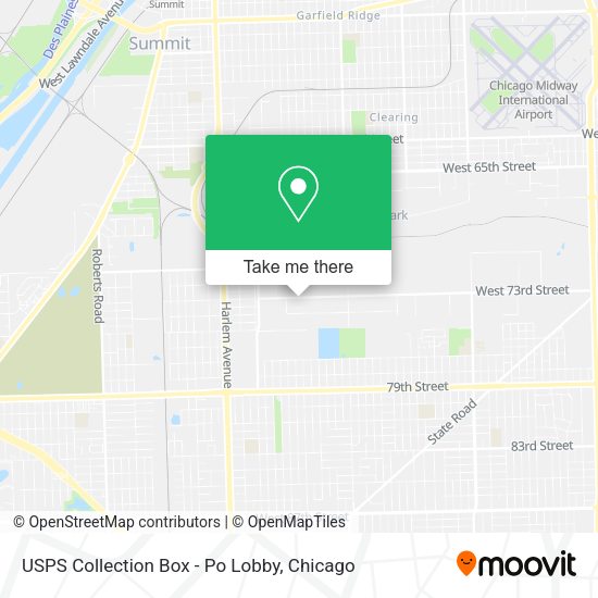 USPS Collection Box - Po Lobby map