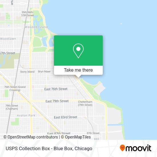 USPS Collection Box - Blue Box map