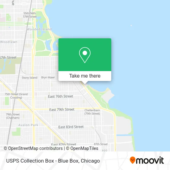 Mapa de USPS Collection Box - Blue Box