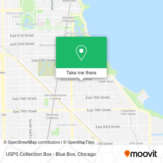 USPS Collection Box - Blue Box map
