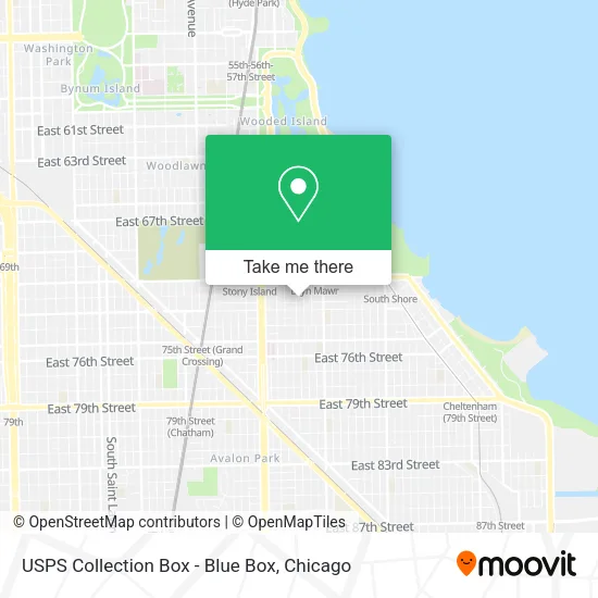 Mapa de USPS Collection Box - Blue Box