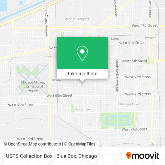 Mapa de USPS Collection Box - Blue Box