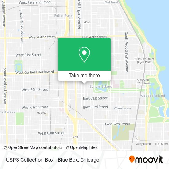 USPS Collection Box - Blue Box map