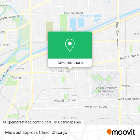 Midwest Express Clinic map