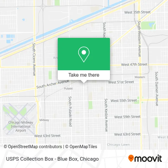 USPS Collection Box - Blue Box map