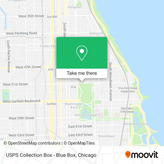 USPS Collection Box - Blue Box map