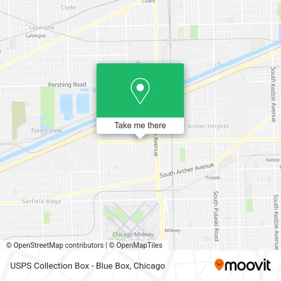 Mapa de USPS Collection Box - Blue Box