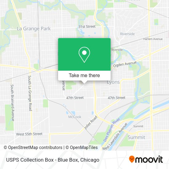 USPS Collection Box - Blue Box map