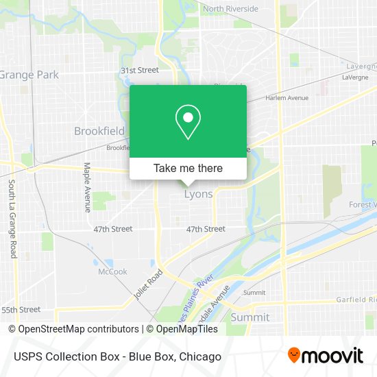 USPS Collection Box - Blue Box map
