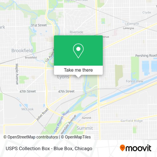 USPS Collection Box - Blue Box map