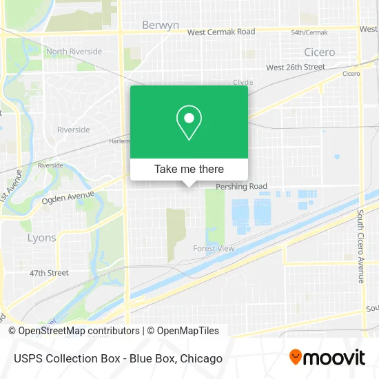 Mapa de USPS Collection Box - Blue Box