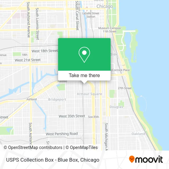 Mapa de USPS Collection Box - Blue Box