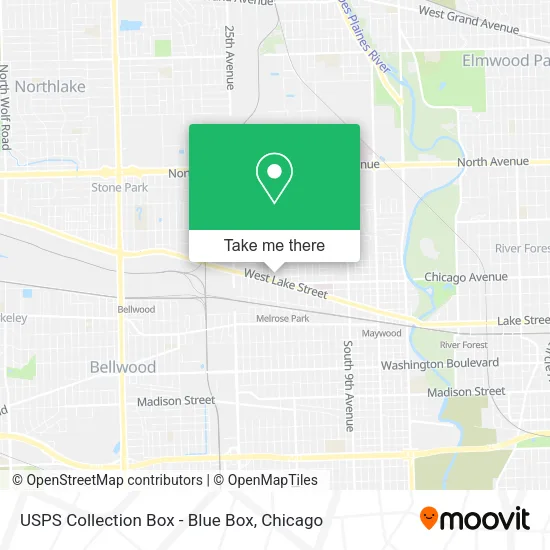 Mapa de USPS Collection Box - Blue Box