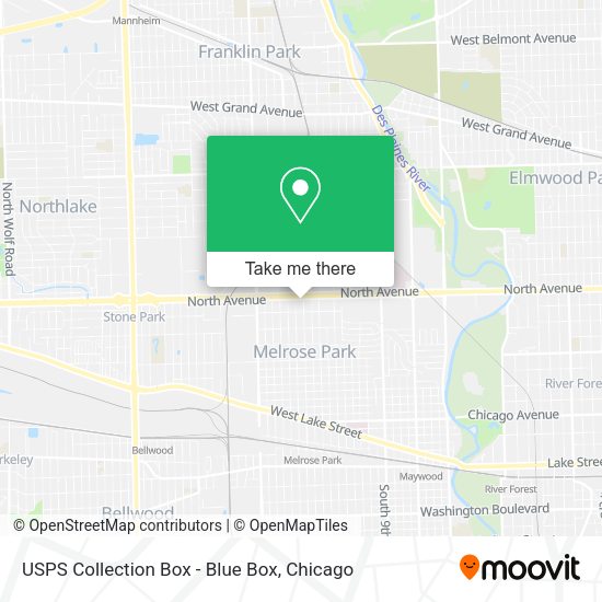 USPS Collection Box - Blue Box map