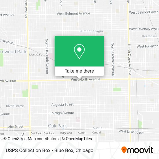 USPS Collection Box - Blue Box map