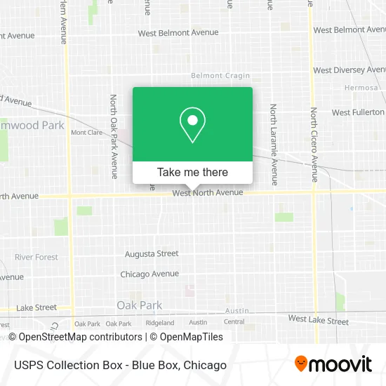 Mapa de USPS Collection Box - Blue Box