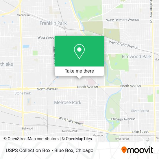 USPS Collection Box - Blue Box map