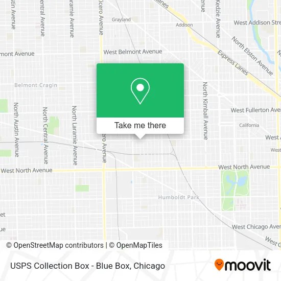 Mapa de USPS Collection Box - Blue Box